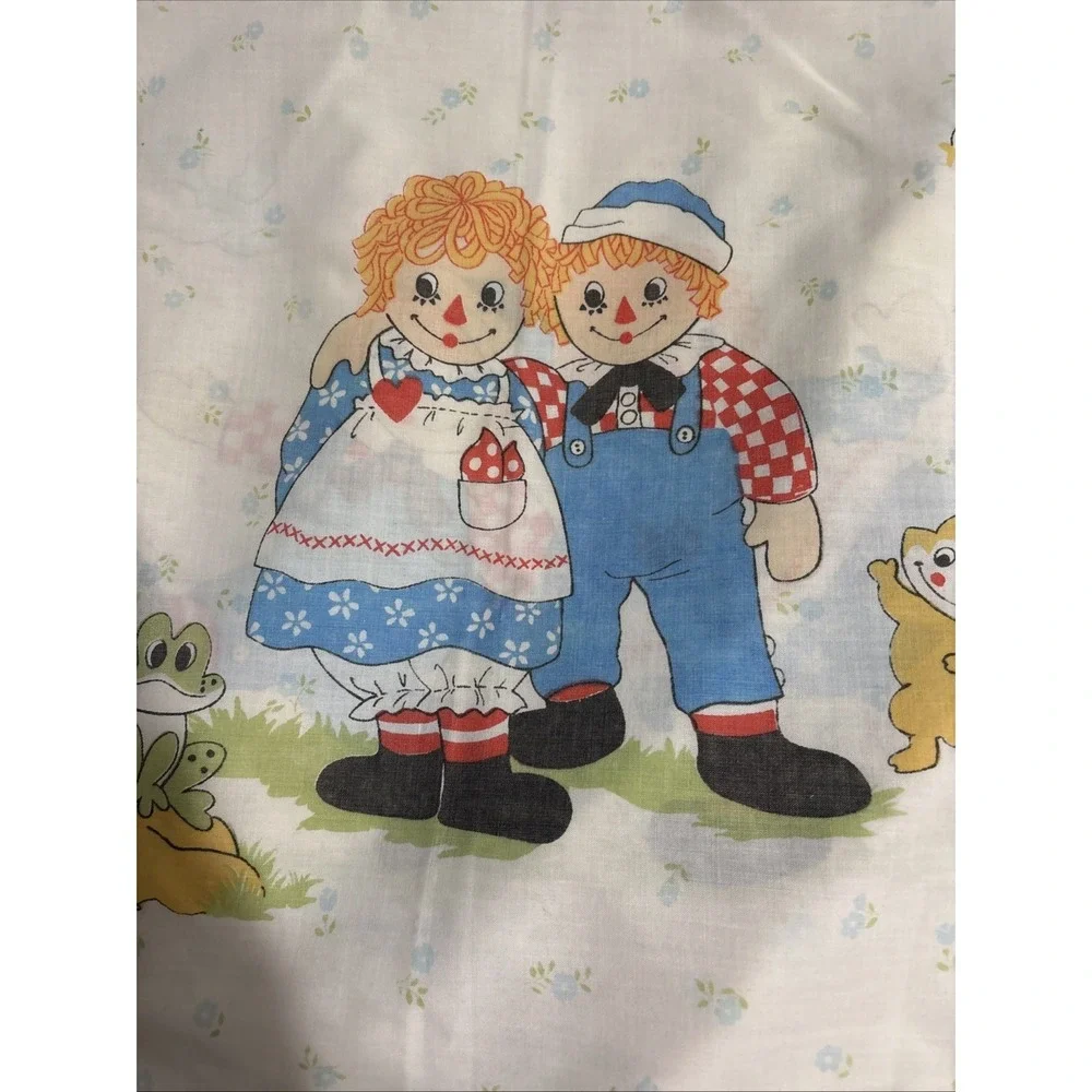 Vtg 1970's Raggedy Ann & Andy Pillowcase Bobbs-Merrill Co 20x30